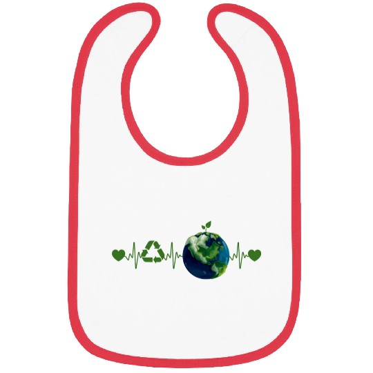 Heart Beat Earth Day Recycle Love Earth Day Annive Bibs