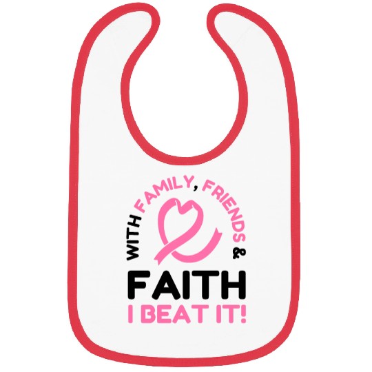 I Beat Breast Cancer Pink Ribbon Breast Cancer Bibs