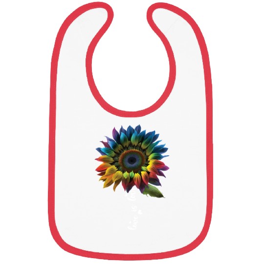 Rainbow Sunflower Love Is Love LGBT Gay Lesbian Bibs