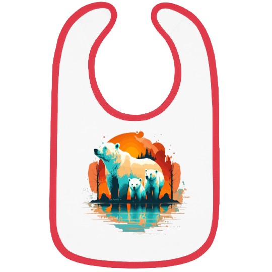 Polar Bear with cubs, Snow Spectrum Bibs