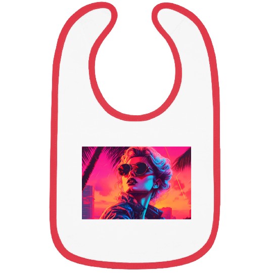 Synthwave Sunset Vibes with sunglasses Bibs