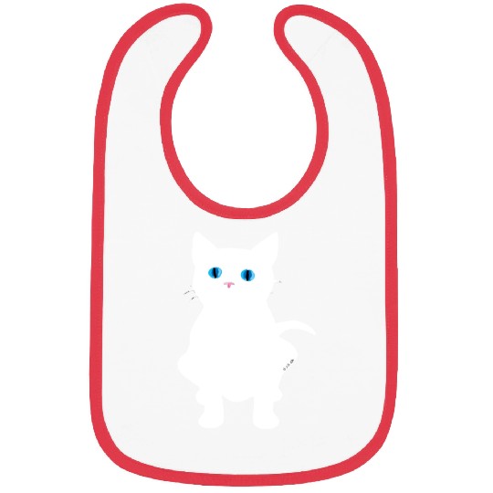 White Cat Silhouette Bibs