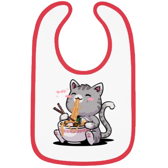 Kawaii Neko Cat Ramen Bowl Anime Otaku Japanese No Bibs