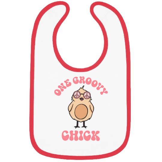One Groovy Chick Chick Happy Easter Bibs