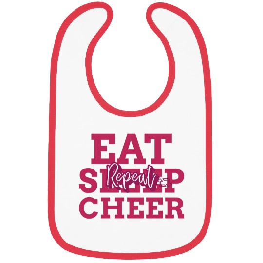 eat sleep cheer repeat trending gift aesthetic Bibs