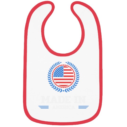made in america red girl love Bibs