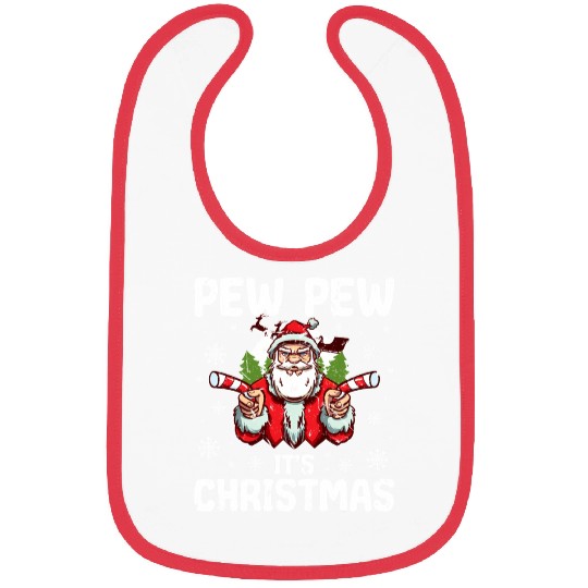 Pew It'S Santa Bibs