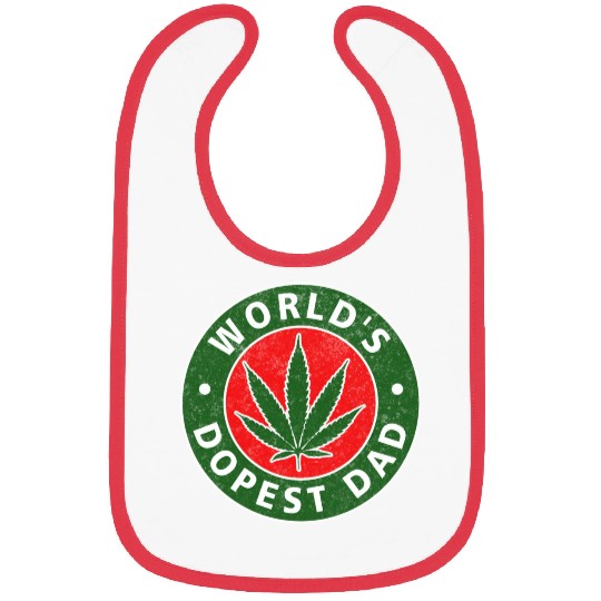 World s Dopest Dad Weed Marijuana Cannabis Circle Bibs