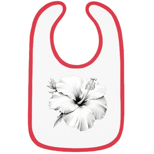 Hibiscus Flower Sketch Bibs