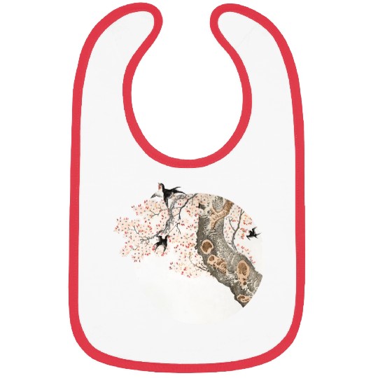 Katsushika Hokusai’s cherry tree'n birds Bibs