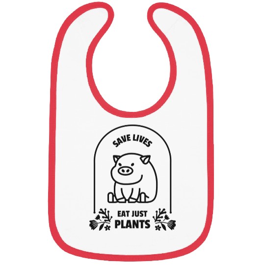 Save Lives Eat Just Plants Design Bibs