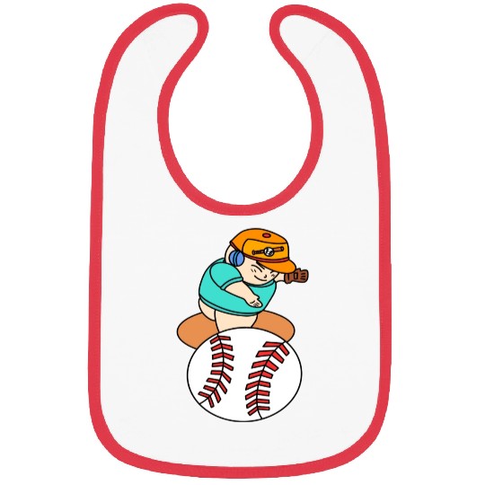 Cute Chibi Baseball Pitcher Bibs