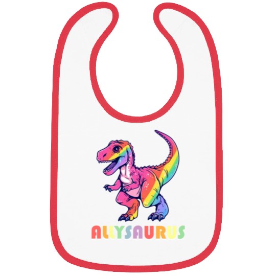 Allysaurus LGBT Transgender Dino Rainbow Lesbian Bibs