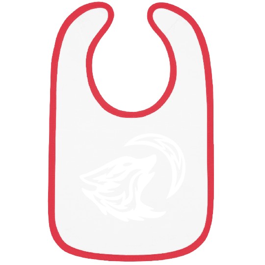 Tribal White Howling Wolf Tattoo 70s Bibs