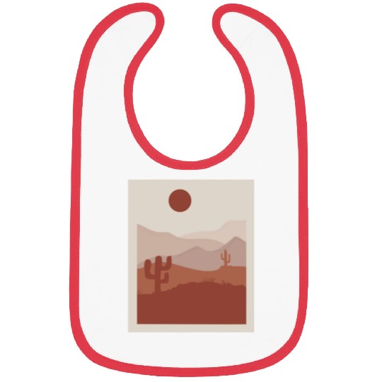 desert sand and sun orange and gray Bibs