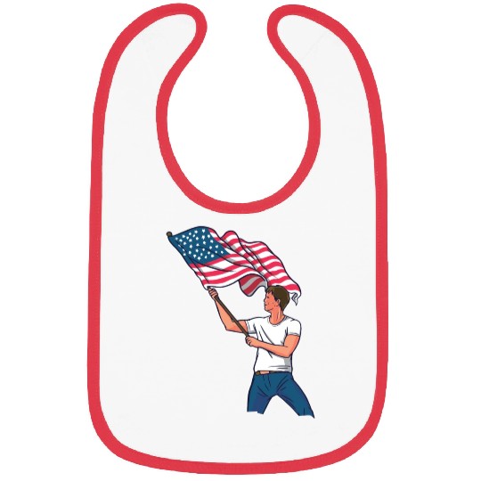 Waving Usa Flag Bibs