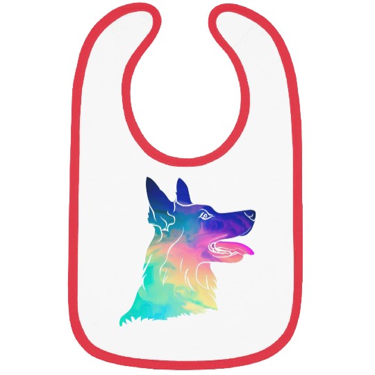 Psychedelic German Shepherd Bibs