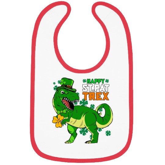 Happy St Pat Trex Day Saint Patricks Dinosaur Bibs