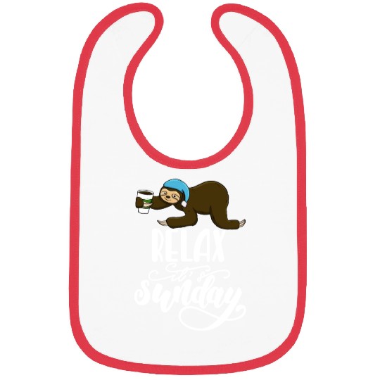 Relax It's Sunday Sloth Bibs