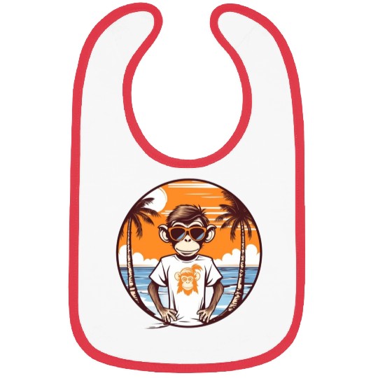 Monkey Cartoon Bibs