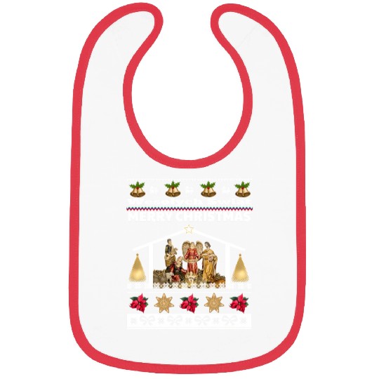 Polish Wesolych Swiat Nativity Scene Jesus Born Bibs