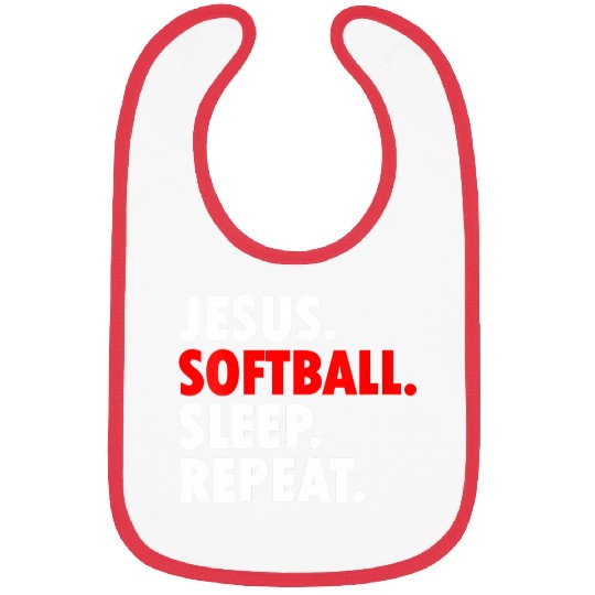 Jesus Softball Sleep Repeat - Novelty Hobby Bibs