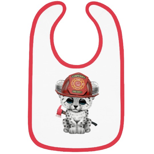 Cute Snow Leopard Cub Firefighter Bibs