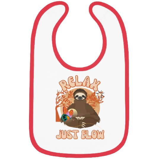 Relax Just Flow Funny Sloth Bibs