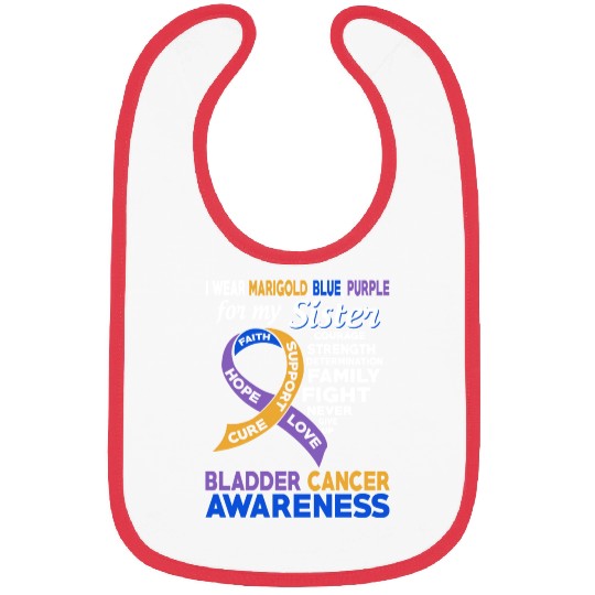 I Wear Marigold Blue Purple For My Sister Bladder Bibs