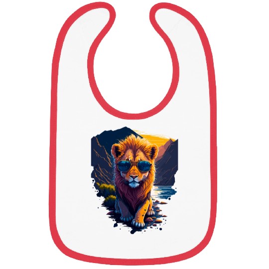 Cute baby lion Bibs