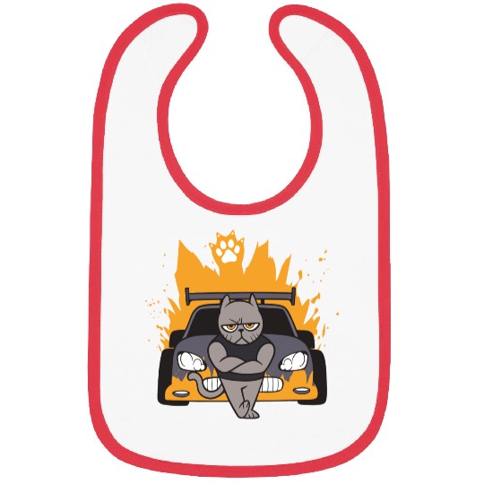 Muscle Cat On Car Bibs