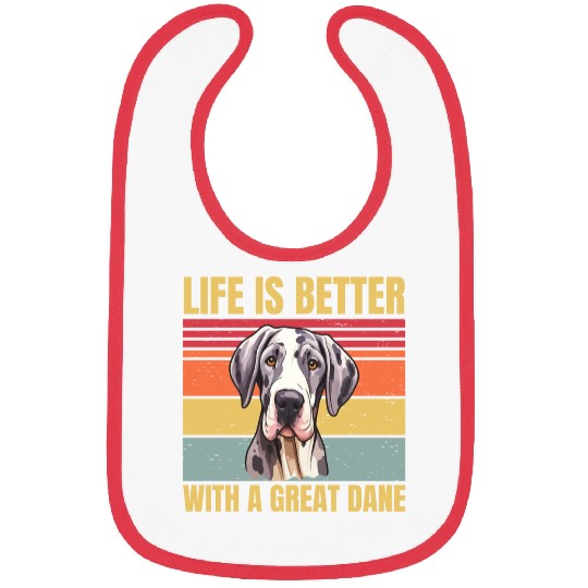 life is better with a great dane Bibs