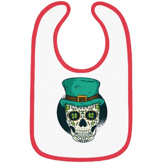 St. Patrick's Day Skull Bibs