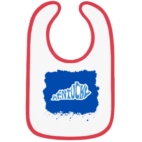 Kentucky Typography Sticker in State Shape Bibs