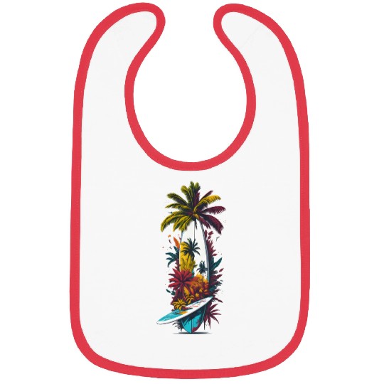 Surfing board tropical Bibs