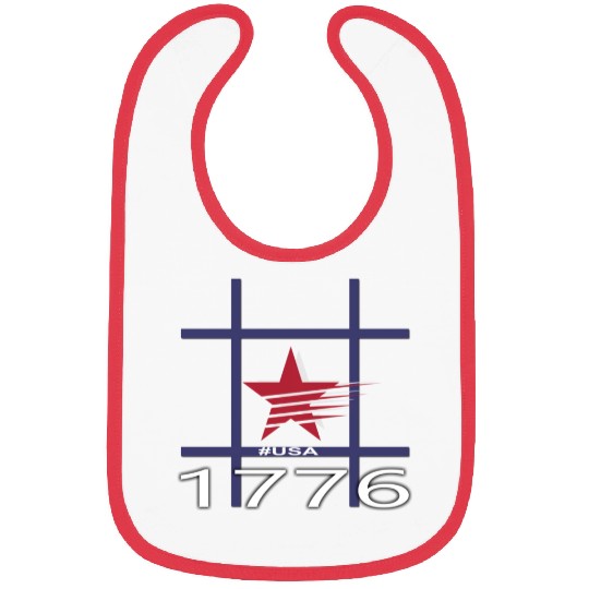 1776 USA STAR HASHTAG Bibs