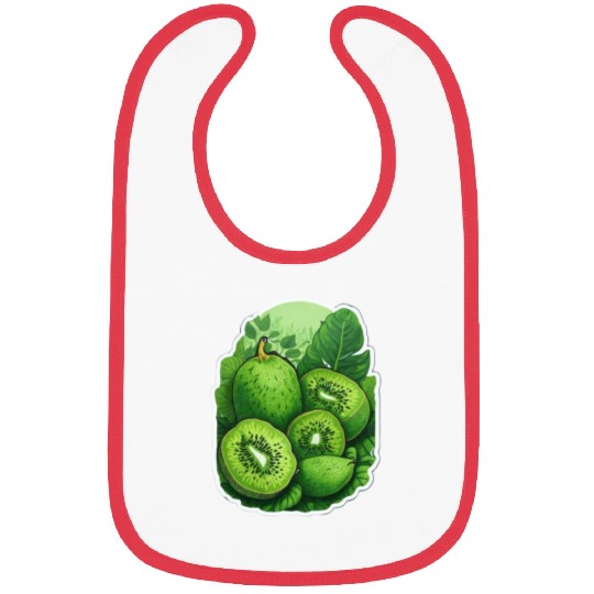 Green Kiwi Pattern Sticker Bibs