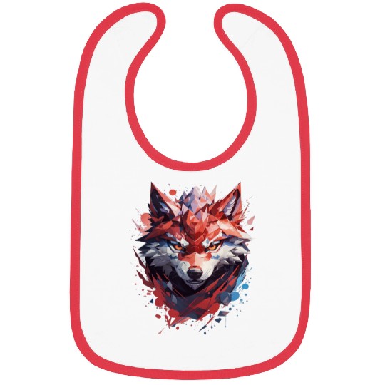 Polygonal Fox Print Bibs