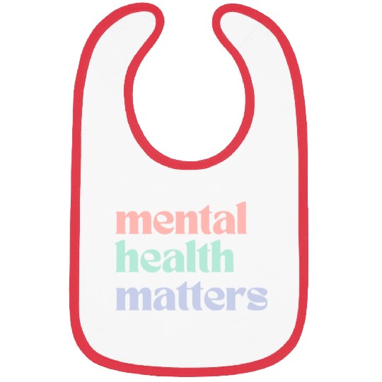 Mental Health Matters | Retro Quote Pastel Rainbow Bibs