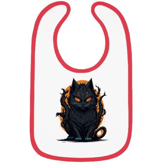 A scary cat Halloween character Bibs design