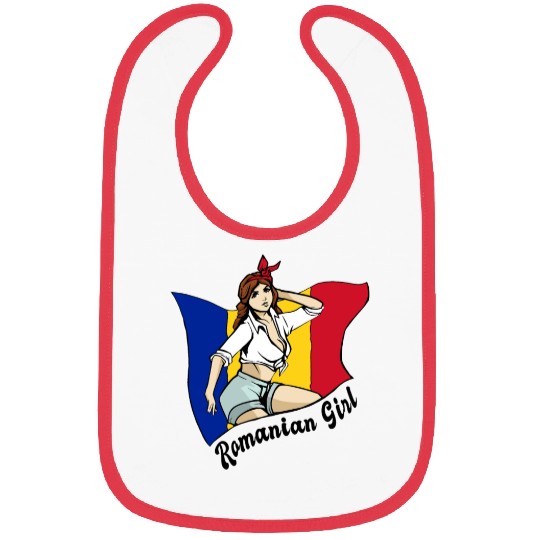 Romanian girl flag design Bibs