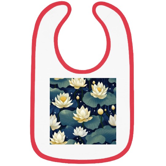 Serenity Blooms: Timeless Lotus Pattern Bibs