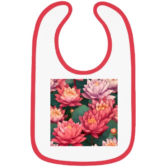 Serenity Blooms: Timeless Lotus Pattern Bibs