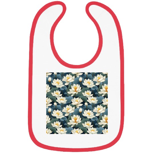 Serenity Blooms: Timeless Lotus Pattern Bibs
