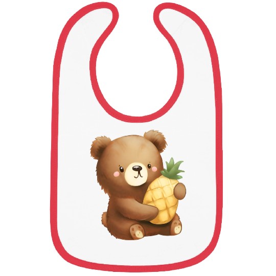 Bear loves pineapple Bibs