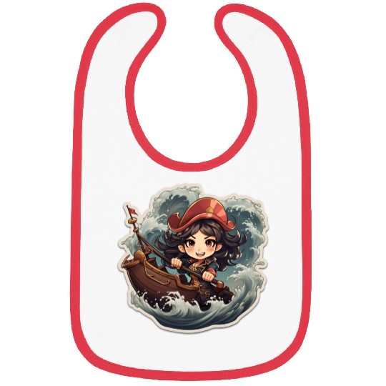 Pirate Captains Cute Cartoon Steering Bibs