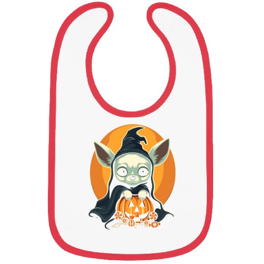 Chihuahua Halloween Puppy Trick Or Treat Dog Lover Bibs
