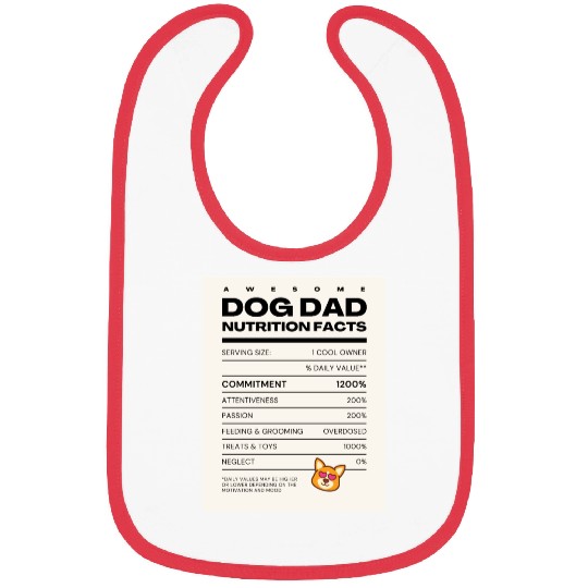 Awesome Dog Dad Nutrition Facts Bibs