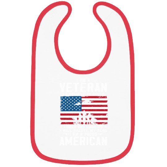 I Am A Proud American Veteran Bibs