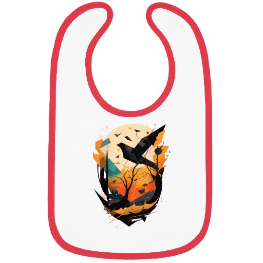 modern nature: black bird Bibs